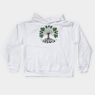 Monstera Leaf Tree of Life Kids Hoodie